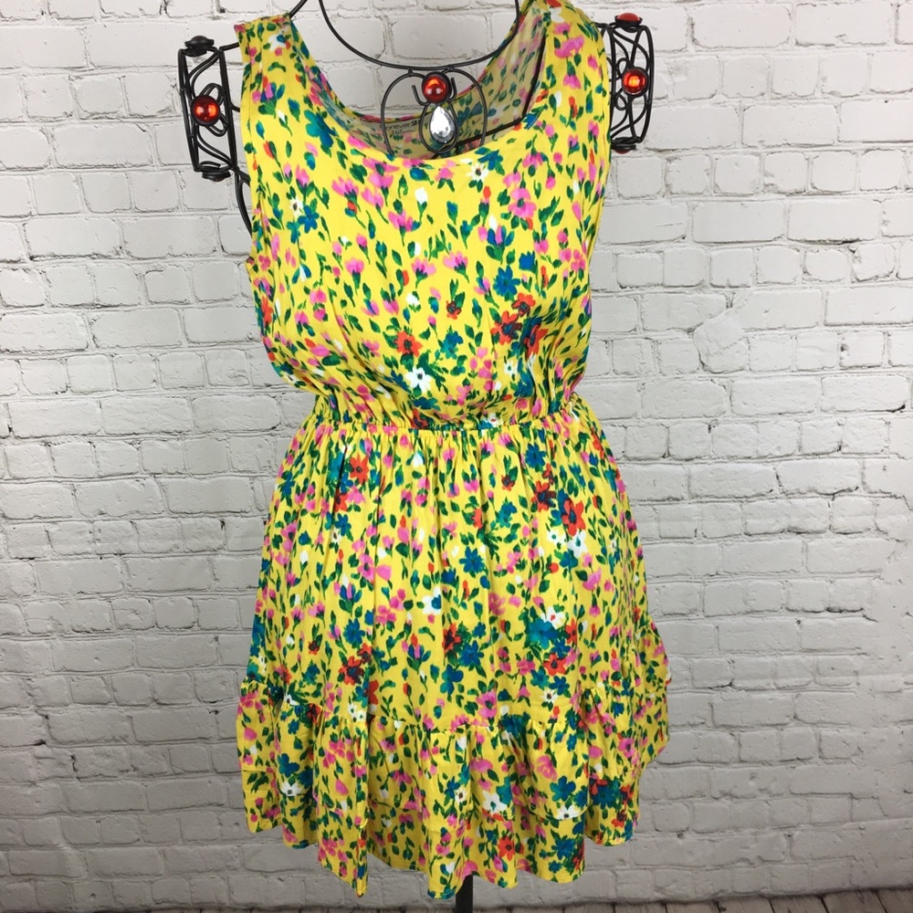 Forever 21 Yellow Floral Dress Sz S